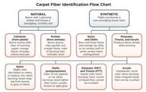burn test carpet identification
