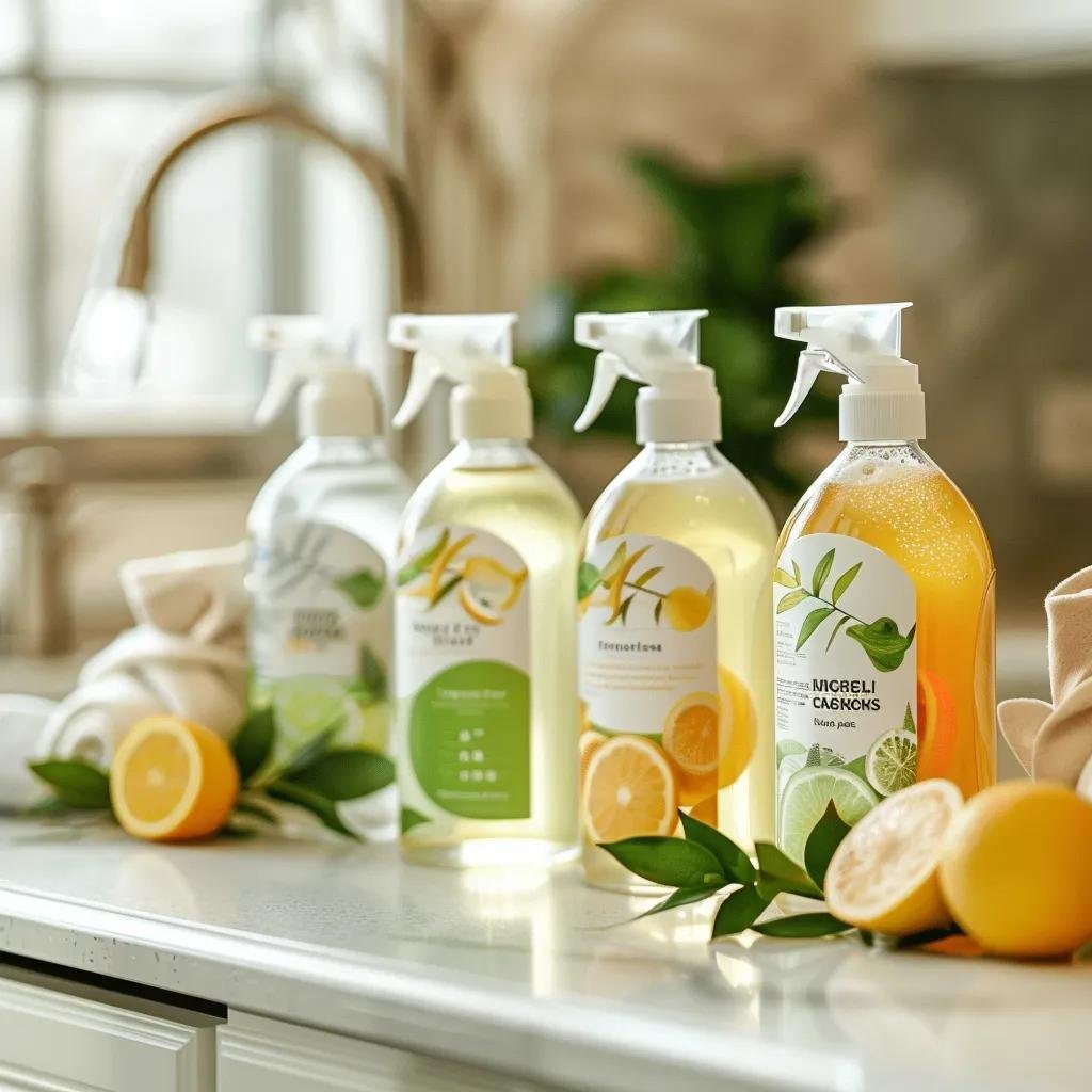 Top Eco-Friendly Carpet Cleaning Services In Fairfax Va 3 Eco-friendly cleaning products with green certifications on a countertop