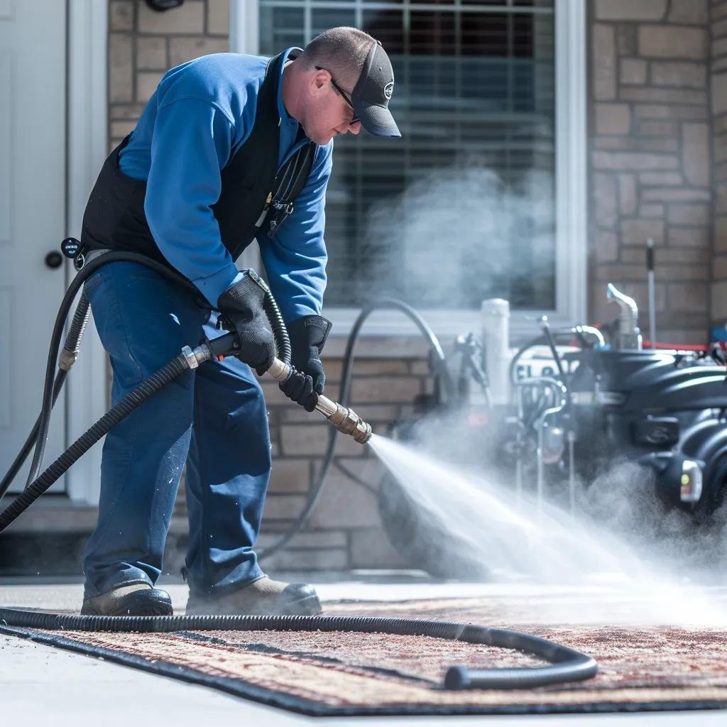 Top Eco-Friendly Carpet Cleaning Services In Fairfax Va 4 Professional using truck-mounted steam cleaning system for eco-friendly carpet cleaning